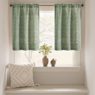 
                    
                      Boho Striped Pattern Linen Blend Kitchen Curtains - Jinchan Home
                    
                  