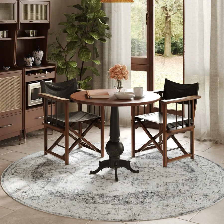 Mist-Toned Persian Bloom Rug - Jinchan Home