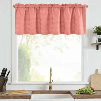 
                    
                      Solid Waffle Weave Rod-Pocket Valance - Jinchan Home
                    
                  