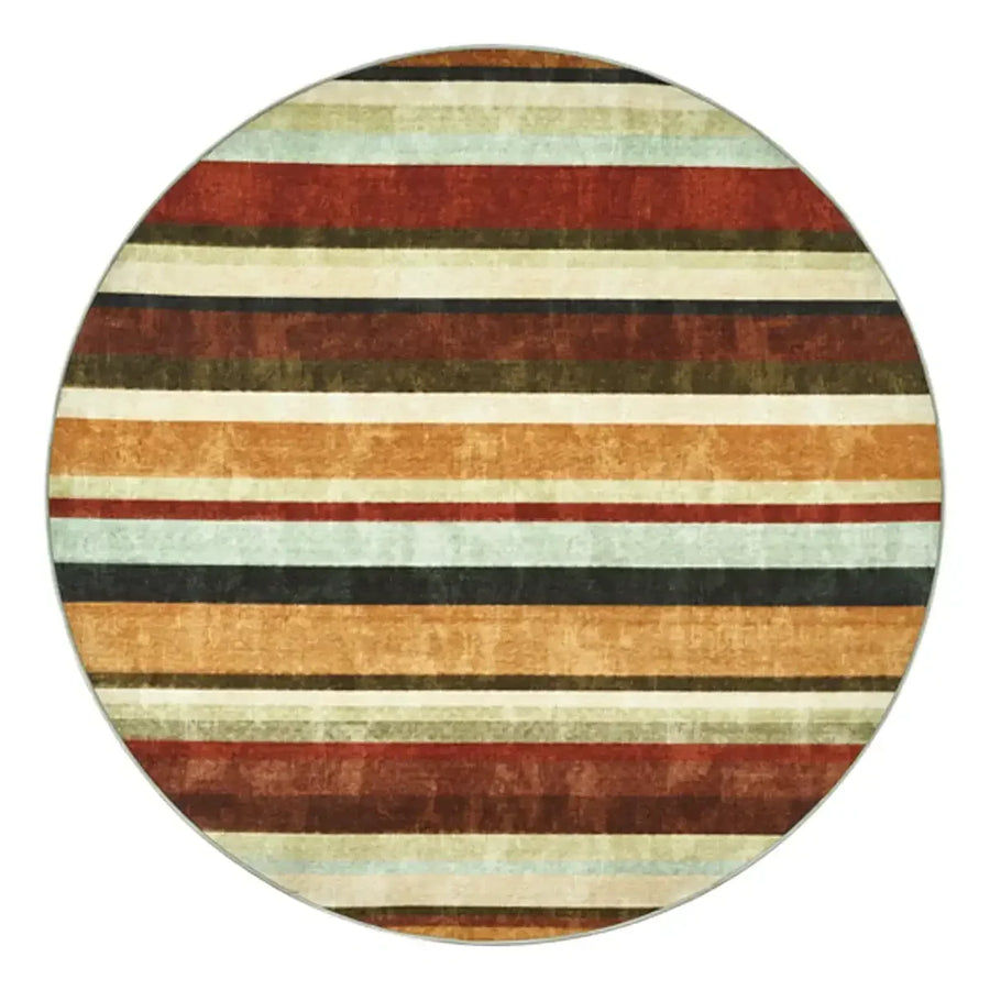 Vintage Warm-Tone Striped Indoor Rug Doormat - Jinchan Home