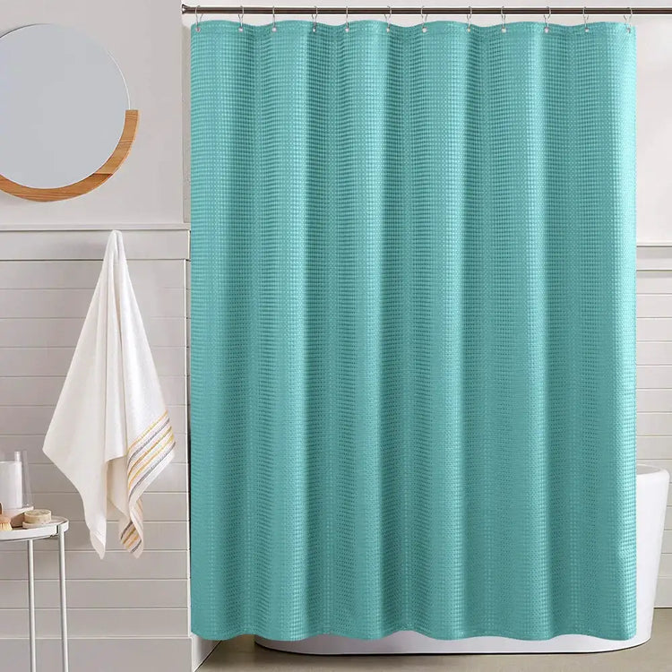Waffle Weave Grommet Top Shower Curtain - Jinchan Home