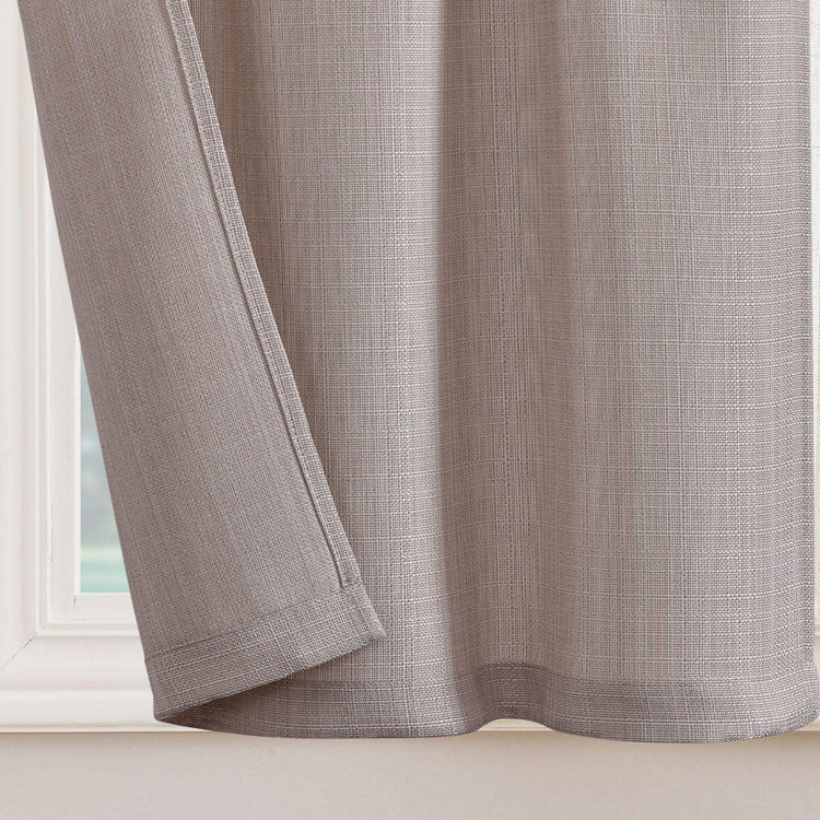 Solid Textured Network Polyester Kitchen Curtains - Jinchan Home