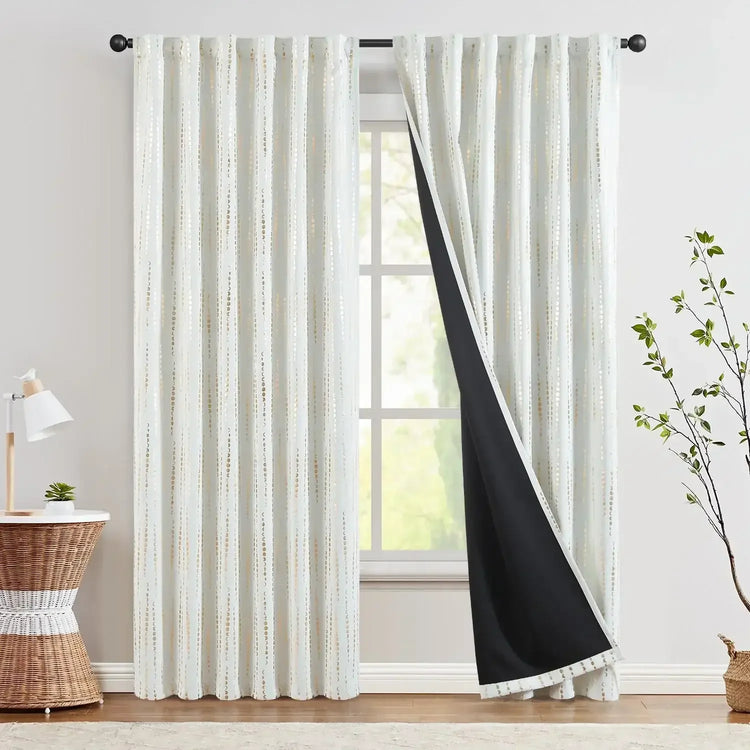 Boho Moon Phase Print Blackout Curtains - Jinchan Home