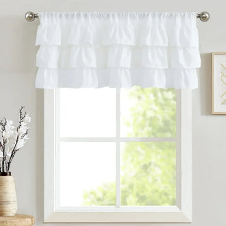 
                    
                      Layered Linen Ruffle Window Valance - Jinchan Home
                    
                  