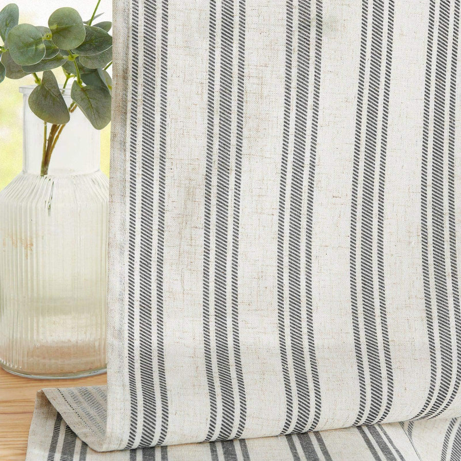 Twill Stripe Poly-Linen Rod-Pocket Valance - Jinchan Home