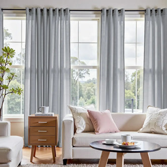 
                    
                      Solid Color Linen Blend Grommet Curtains - Jinchan Home
                    
                  