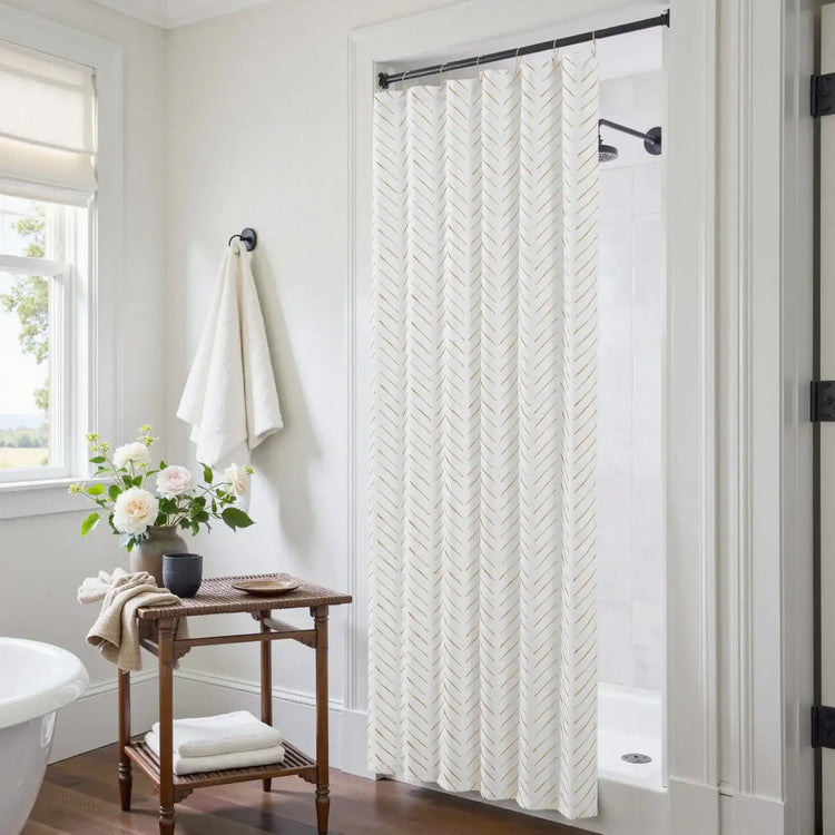 Herringbone Printed Shower Curtain - Jinchan Home
