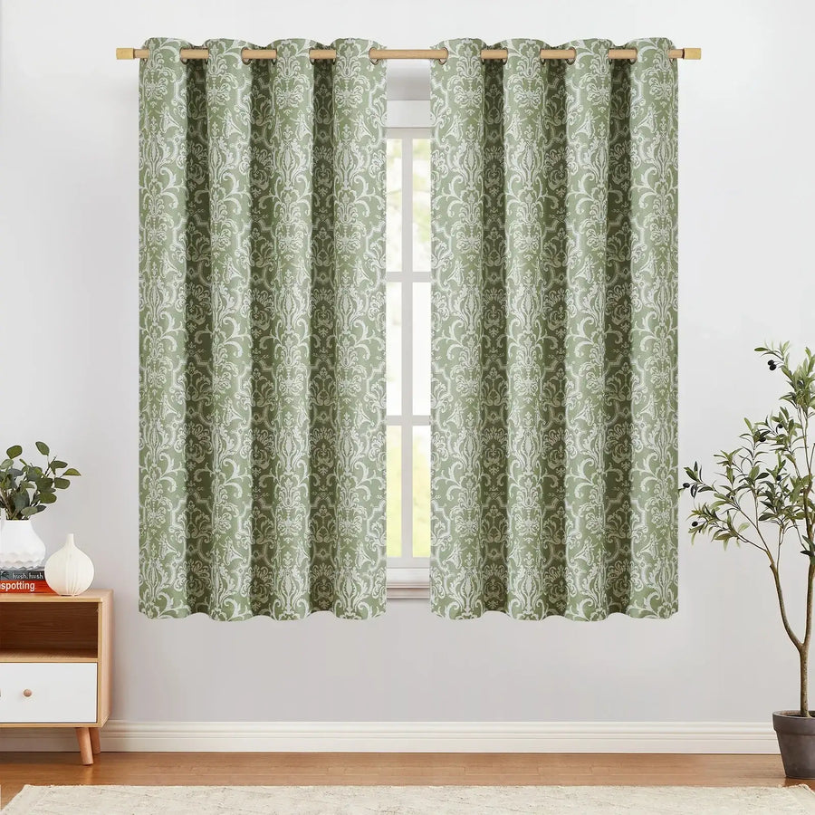 Damask Heritage Vintage Curtains - Jinchan Home