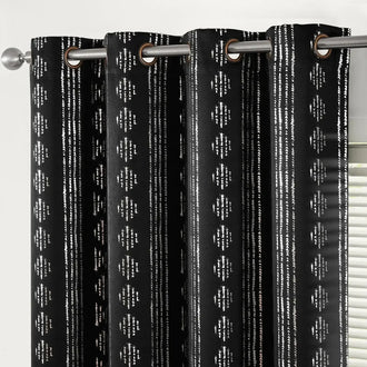 
                    
                      Dark-Toned Boho Geometric Grommet Curtains - Jinchan Home
                    
                  