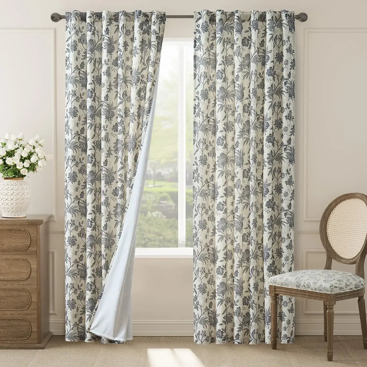 Vintage Botanical Vine Linen Curtains - Jinchan Home
