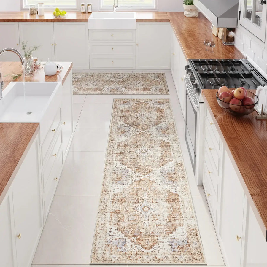 Mist-Toned Persian Bloom Rug - Jinchan Home