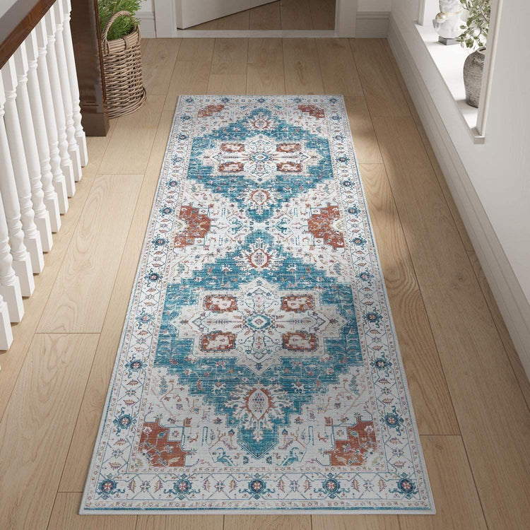 Vintage Persian-Style Distressed Area Rug - Jinchan Home