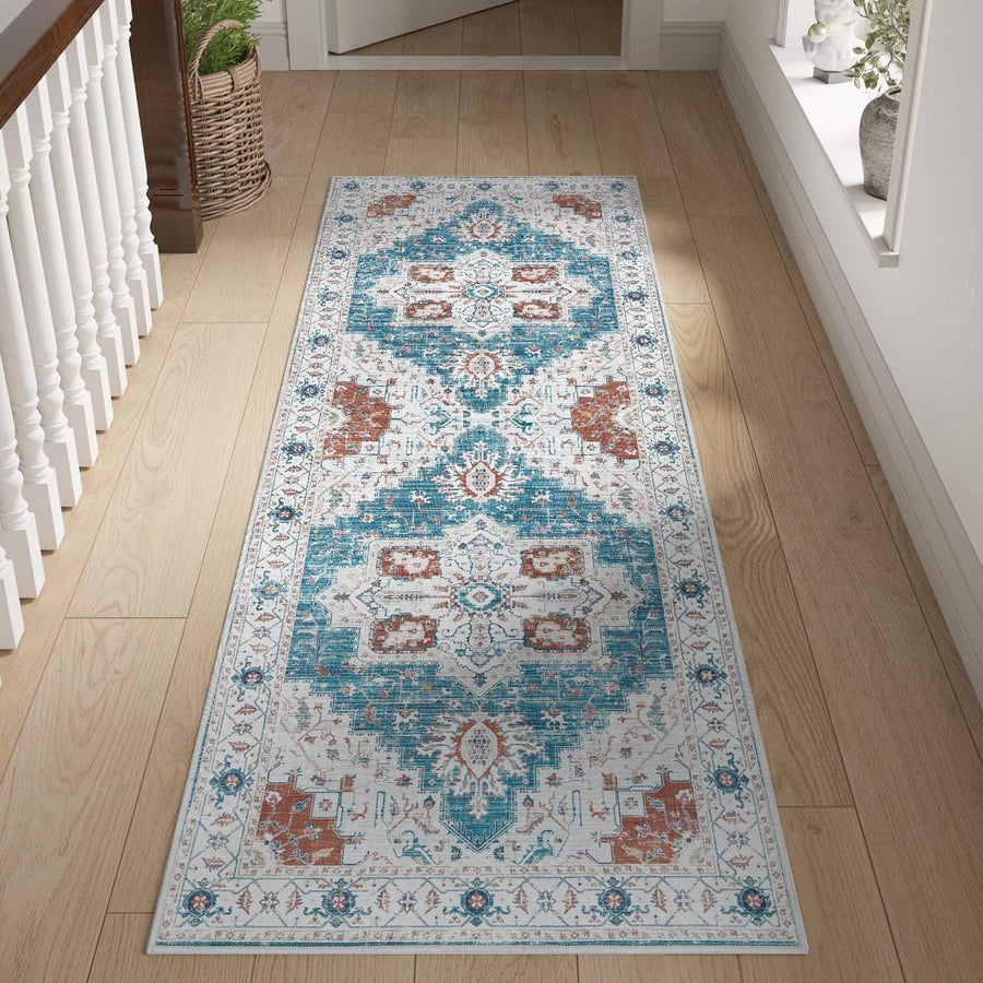 Vintage Persian-Style Distressed Area Rug - Jinchan Home