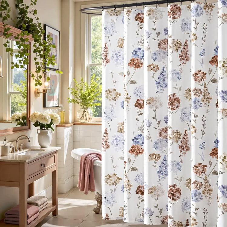 Vintage Hydrangea Floral Shower Curtain - Jinchan Home
