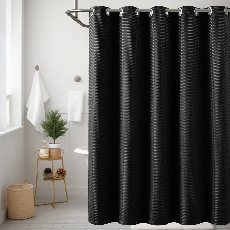 Waffle Weave Hookless Shower Curtain - Jinchan Home