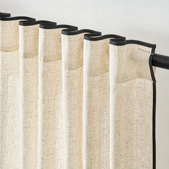French Border Linen Blend Curtains - Jinchan Home