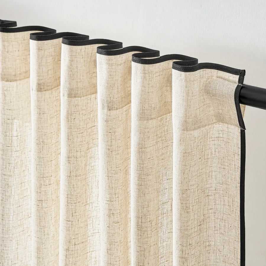 French Border Linen Blend Curtains - Jinchan Home