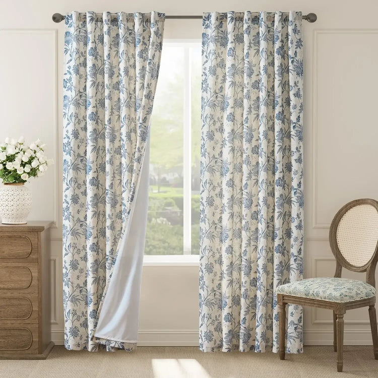 Vintage Botanical Vine Linen Curtains - Jinchan Home