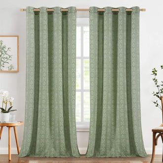 
                    
                      Boho Geometric Vertical Stripe Linen Curtains - Jinchan Home
                    
                  