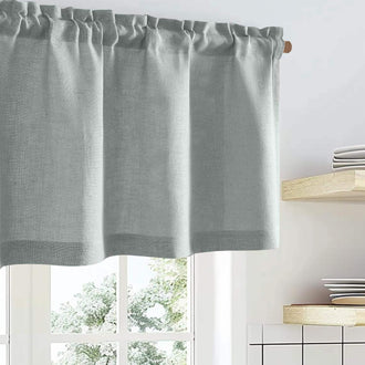 
                    
                      Solid Poly-Linen Cross-Weave Rod Pocket Valance - Jinchan Home
                    
                  