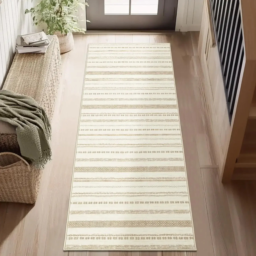 Boho Multi-Striped Geometric Area Rug - Jinchan Home