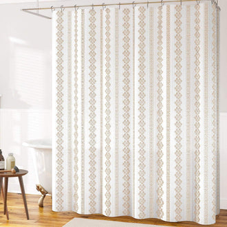 Boho Scroll & Diamond Shower Curtain - Jinchan Home