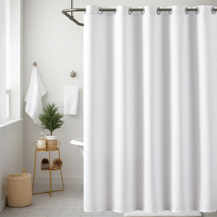 Waffle Weave Hookless Shower Curtain - Jinchan Home