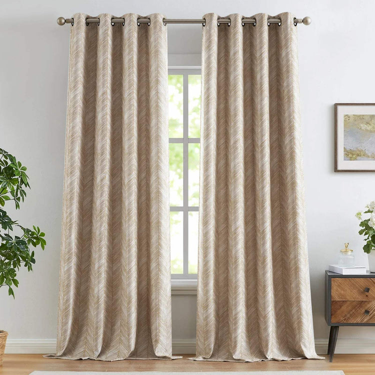 Herringbone Textured Curtains - Jinchan Home
