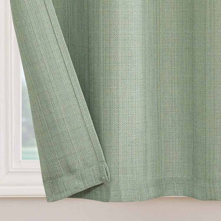 Solid Textured Network Polyester Kitchen Curtains - Jinchan Home