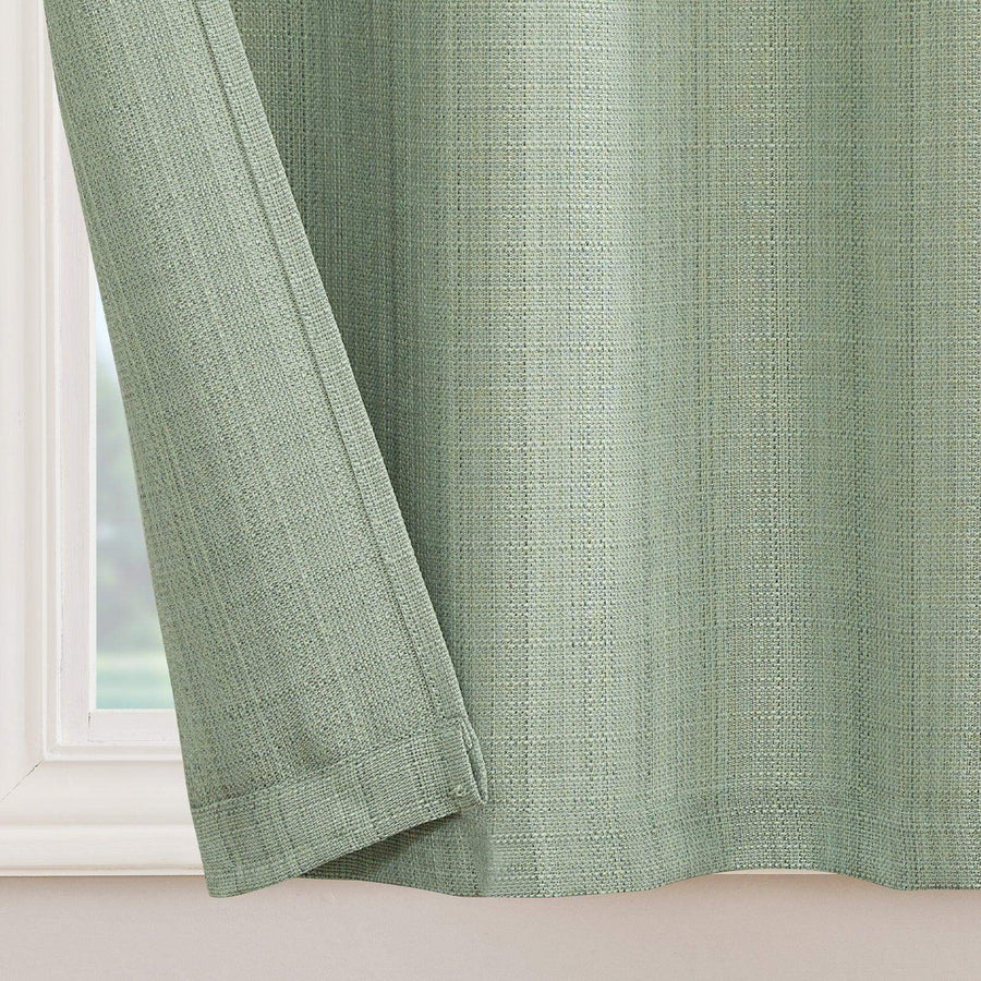 Solid Textured Network Polyester Kitchen Curtains - Jinchan Home