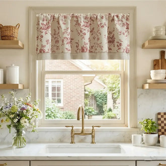 
                    
                      Vintage Rose Print Linen-Blend Rod Pocket Valance - Jinchan Home
                    
                  