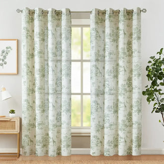
                    
                      Jungle Safari Vintage Toile Print Grommet Curtains - Jinchan Home
                    
                  