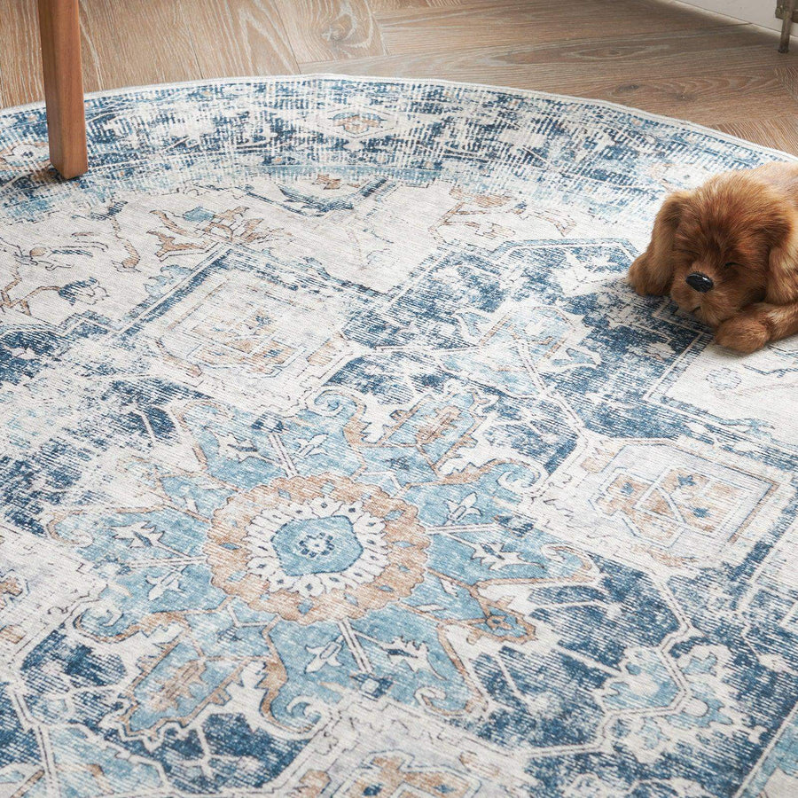 Mist-Toned Persian Bloom Rug - Jinchan Home