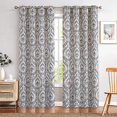Paisley Pattern Faux Linen Curtains - Jinchan Home