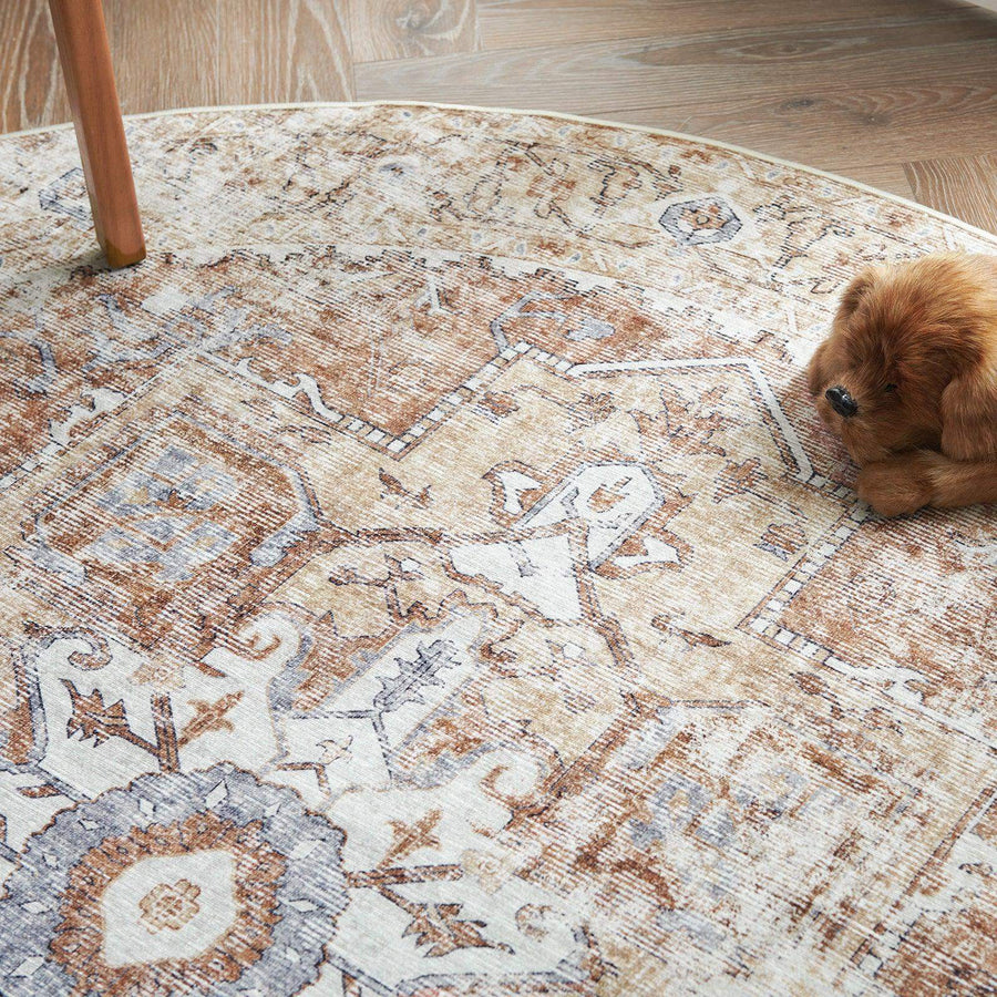 Mist-Toned Persian Bloom Rug - Jinchan Home