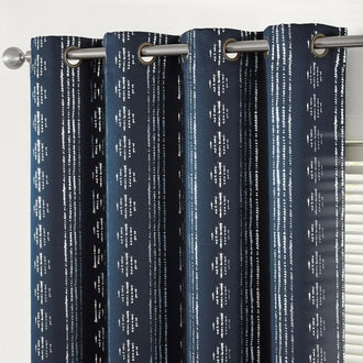 
                    
                      Dark-Toned Boho Geometric Grommet Curtains - Jinchan Home
                    
                  