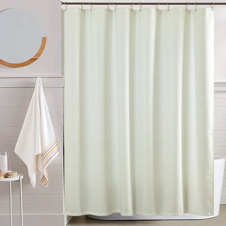 Waffle Weave Grommet Top Shower Curtain - Jinchan Home