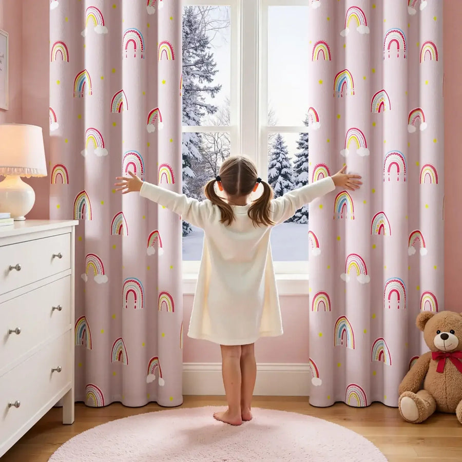 Kids Rainbow Print Blackout Curtains - Jinchan Home