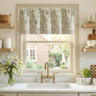 
                    
                      Vintage Rose Print Linen-Blend Rod Pocket Valance - Jinchan Home
                    
                  