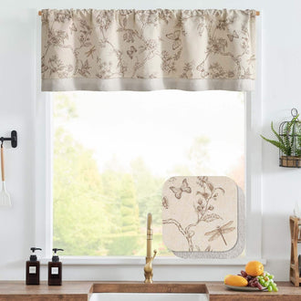 
                    
                      Botanical Butterfly Print Linen Valance - Jinchan Home
                    
                  