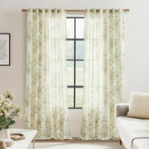Butterfly Blossom Print Linen-Blend 3-in-1 Curtains - Jinchan Home