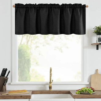 
                    
                      Solid Waffle Weave Rod-Pocket Valance - Jinchan Home
                    
                  