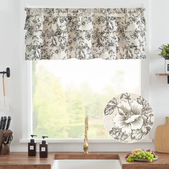 
                    
                      Peony Print Linen-Blend Waterfall Valance - Jinchan Home
                    
                  