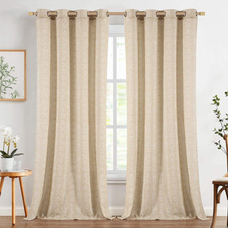 
                    
                      Boho Geometric Vertical Stripe Linen Curtains - Jinchan Home
                    
                  