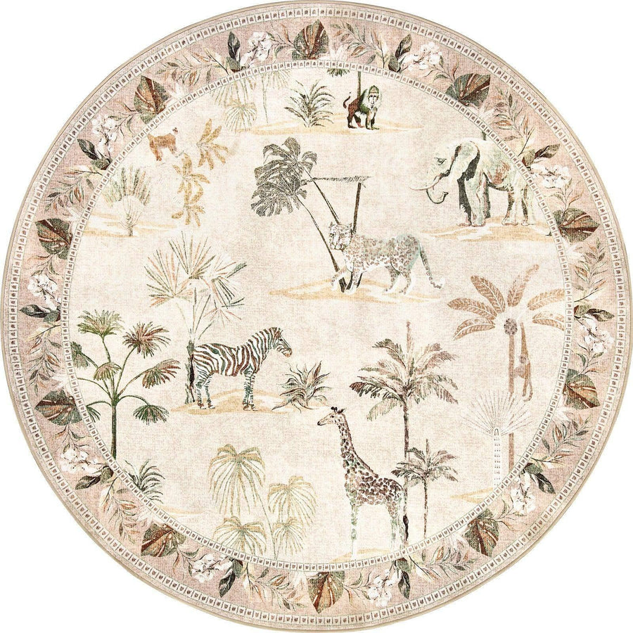 Vintage Safari Jungle Animal Area Rug - Jinchan Home