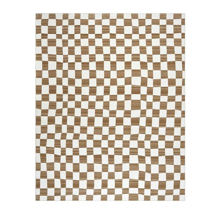 Modern Checkered Geometric Area Rug - Jinchan Home