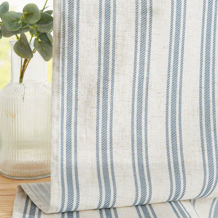 Twill Stripe Poly-Linen Rod-Pocket Valance - Jinchan Home