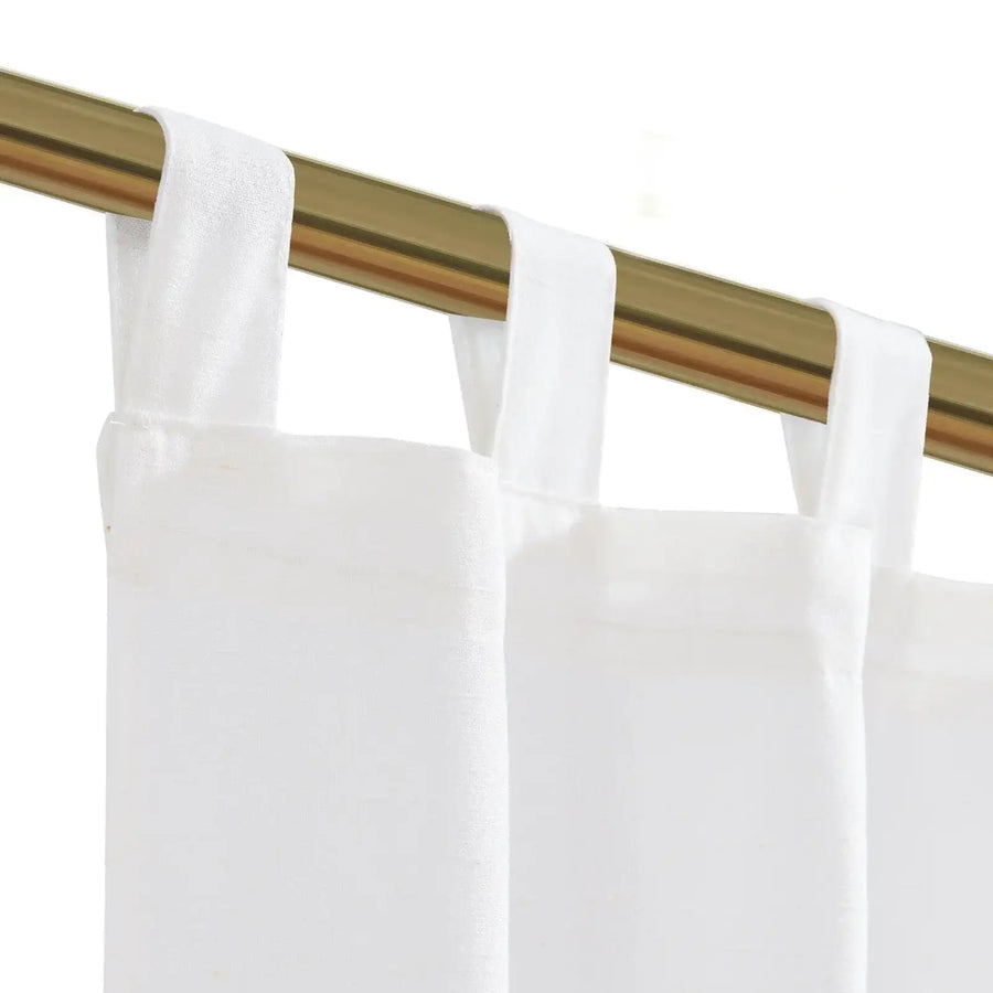 Solid Linen Tab-Top Sheer Kitchen Curtains - Jinchan Home