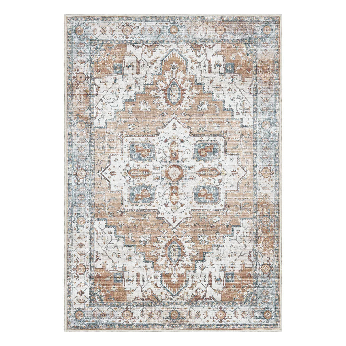 Vintage Persian-Style Distressed Area Rug - Jinchan Home