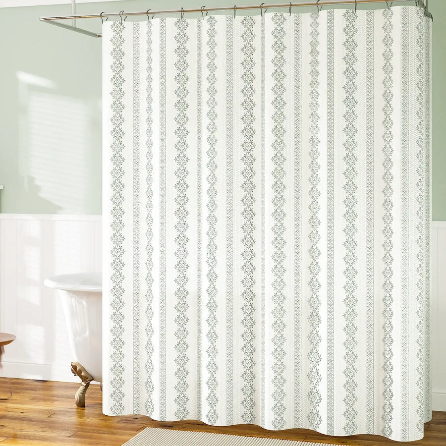 Boho Scroll & Diamond Shower Curtain - Jinchan Home